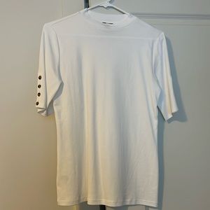 Ann Taylor three quarter sleeve cotton top. Size: small. Color: white